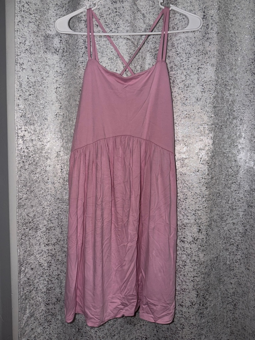 Old Navy Dusty Pink Midi Sundress with Crisscross Back